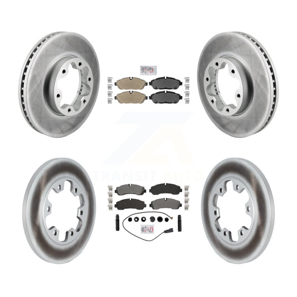 Front Rear Semi-Metallic Pad Coat Brake Rotors Kit For Ford Transit-350 With 6 Lug Wheels KGA-106076