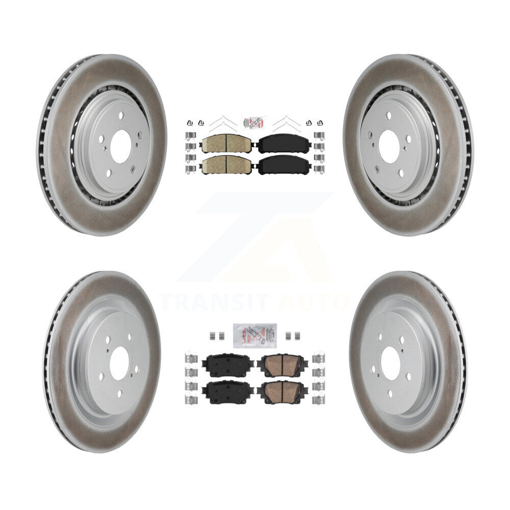 Front Rear Ceramic Pads And Coated Disc Brake Rotors Kit For 2020-2022 Toyota Highlander KGA-106090