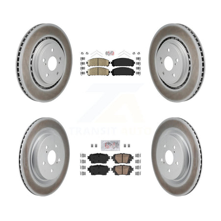 Front Rear Ceramic Pads And Coated Disc Brake Rotors Kit For 2020-2022 Toyota Highlander KGA-106090