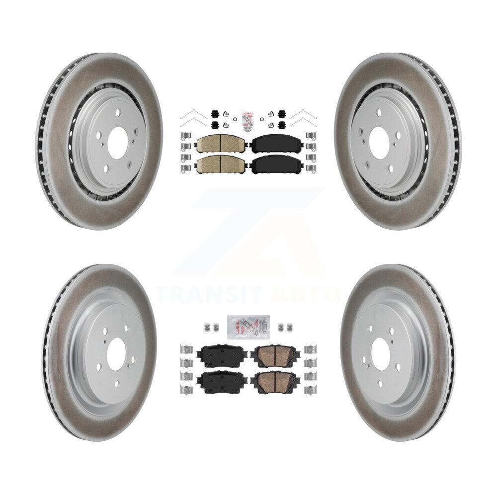 Front Rear Ceramic Pads And Coated Disc Brake Rotors Kit For 2020-2022 Toyota Highlander KGA-106091