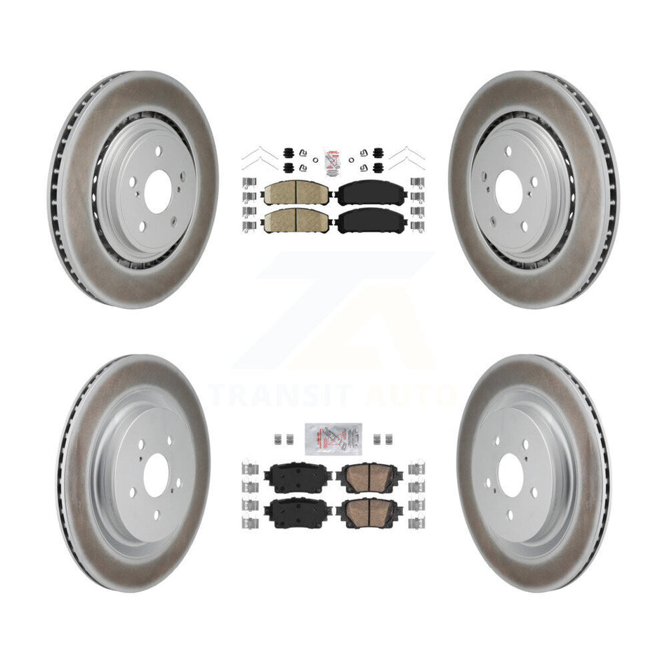 Front Rear Ceramic Pads And Coated Disc Brake Rotors Kit For 2020-2022 Toyota Highlander KGA-106091