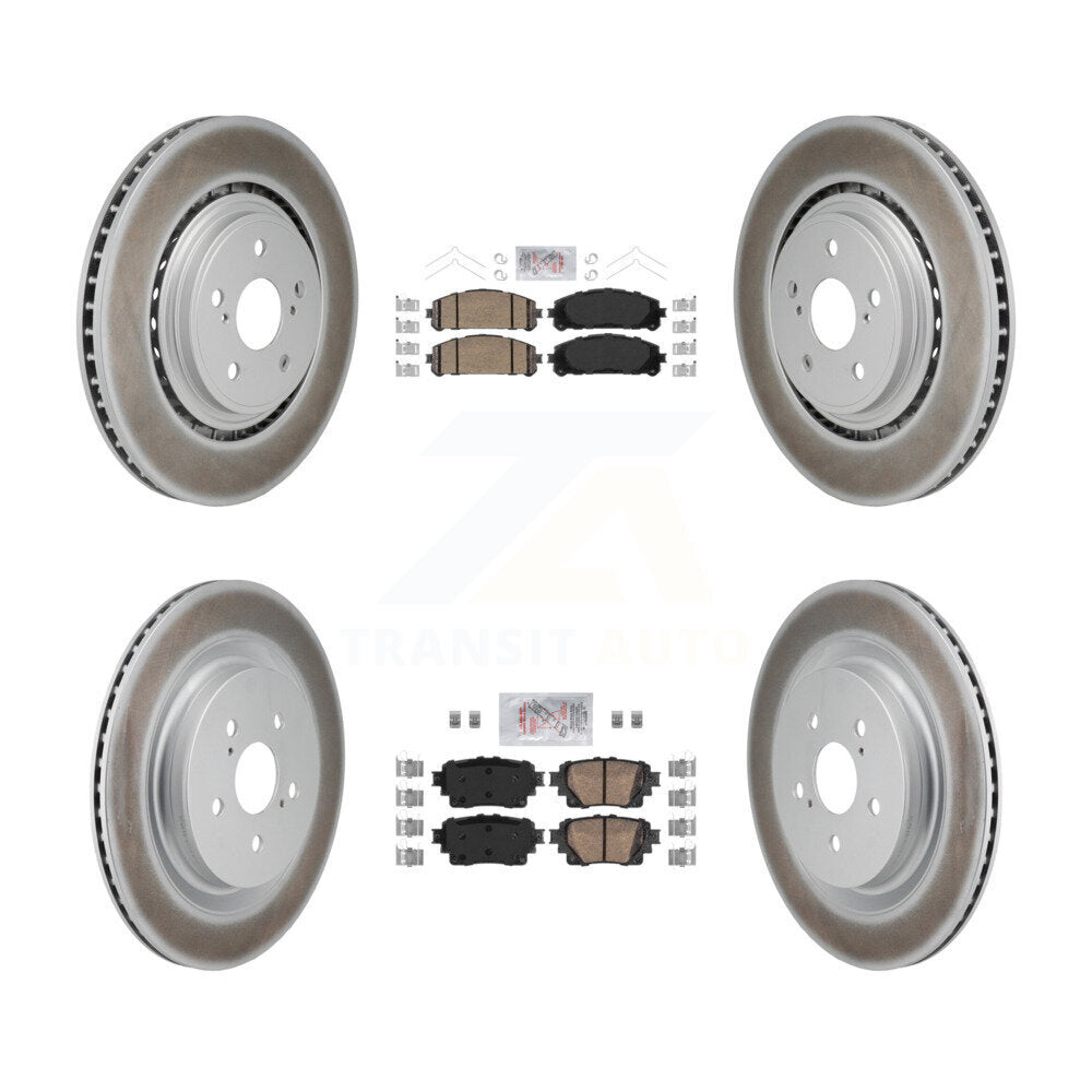 Front Rear Ceramic Pads And Coated Disc Brake Rotors Kit For 2020-2023 Toyota Highlander KGA-106092