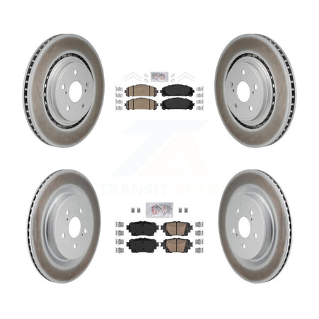 Front Rear Ceramic Pads And Coated Disc Brake Rotors Kit For 2020-2023 Toyota Highlander KGA-106092