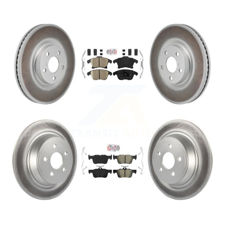 Front Ceramic Rear Semi-Metallic Pad Coat Brake Rotors Kit For 2017-2020 Lincoln MKZ 2.0L KGA-106099