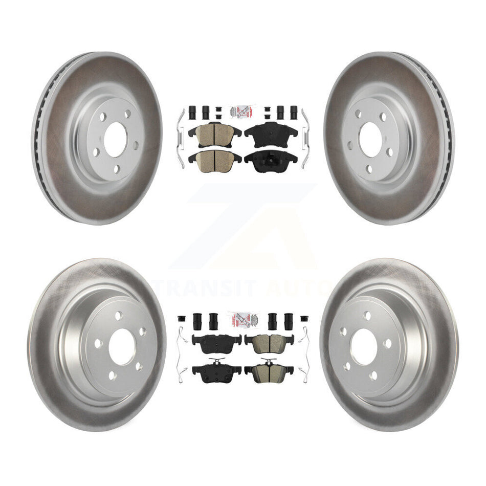 Front Ceramic Rear Semi-Metallic Pad Coat Brake Rotors Kit For 2017-2020 Lincoln MKZ 2.0L KGA-106101