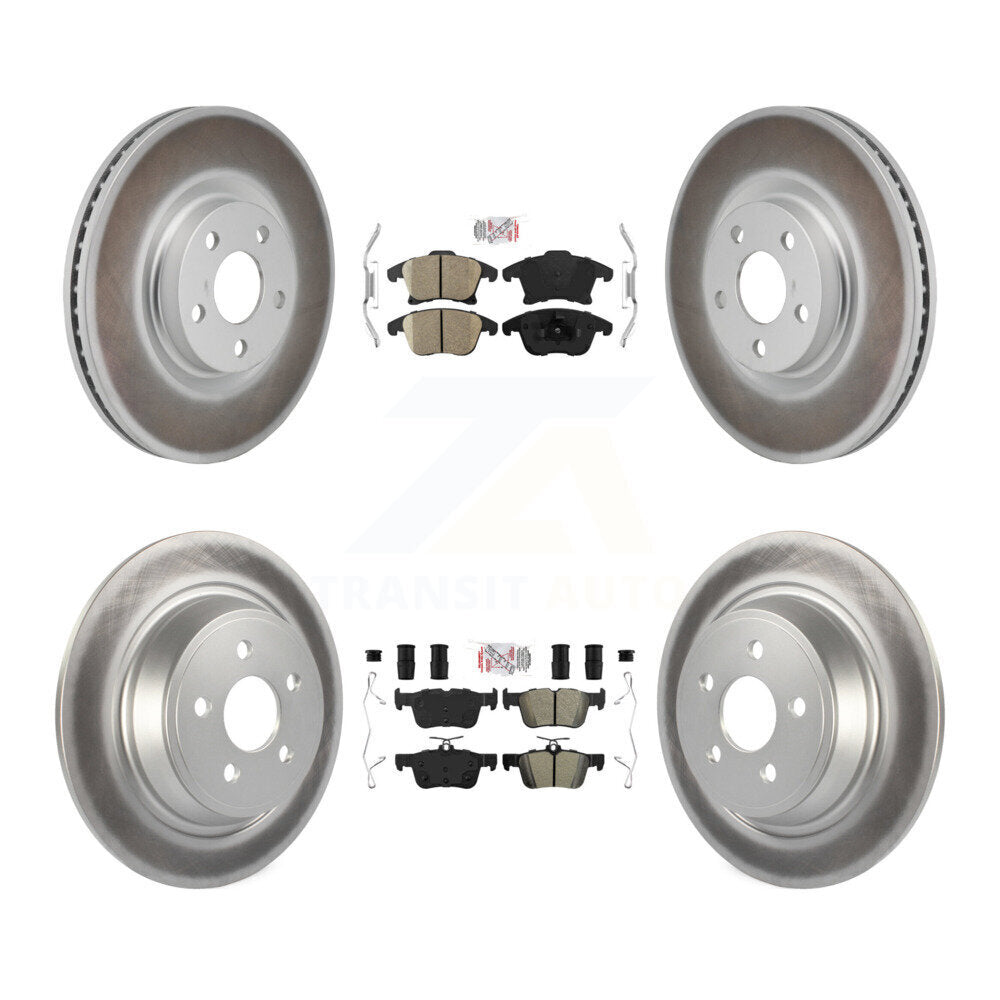 Front Ceramic Rear Semi-Metallic Pad Coat Brake Rotors Kit For 2017-2020 Lincoln MKZ 2.0L KGA-106102