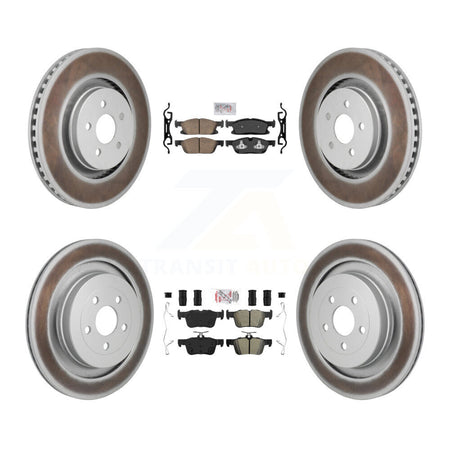 Front Ceramic Rear Semi-Metallic Pad Coat Brake Rotor Kit For 2019 Ford Edge ST with 2.7L KGA-106110