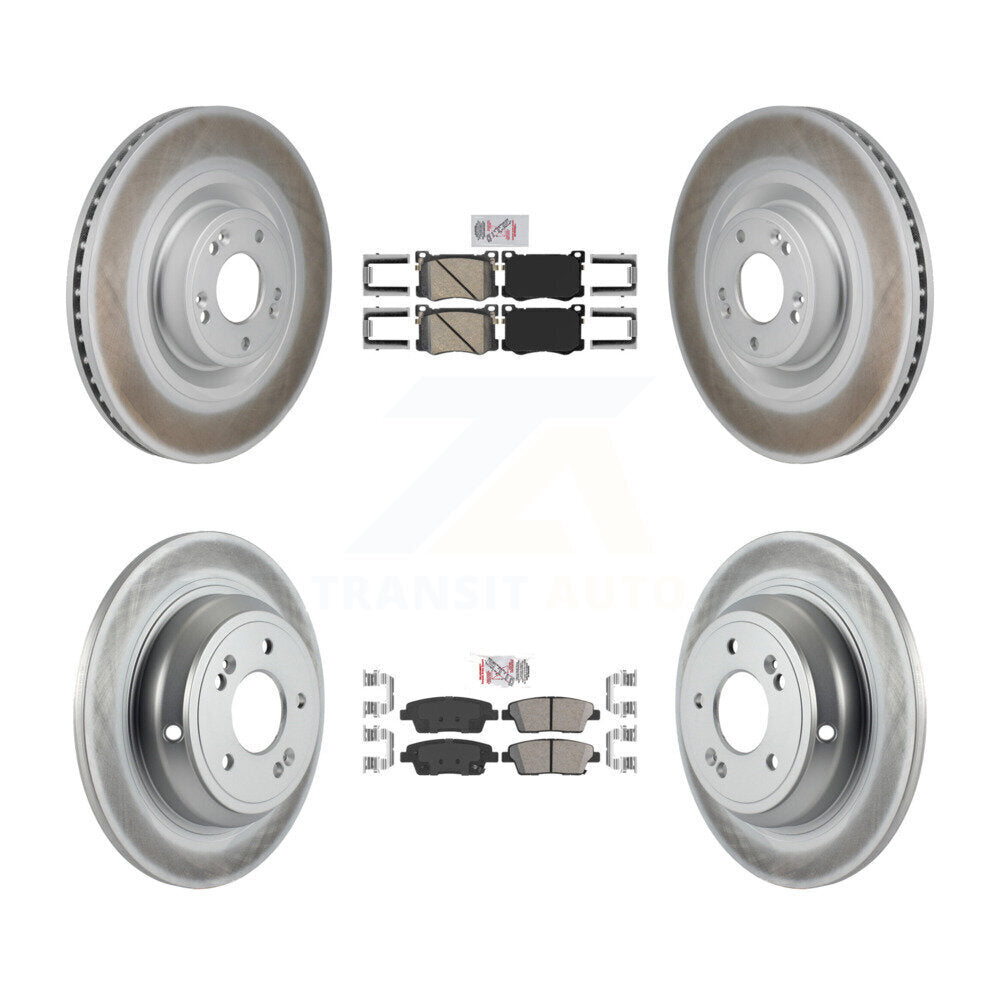 Front Rear Ceramic Pads And Coated Disc Brake Rotors Kit For Hyundai Genesis G80 5.0L KGA-106119