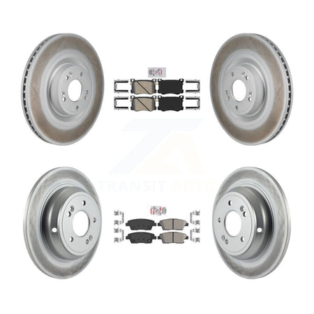 Front Rear Ceramic Pads And Coated Disc Brake Rotors Kit For Hyundai Genesis G80 5.0L KGA-106119