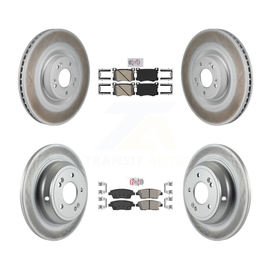 Front Rear Ceramic Pads And Coated Disc Brake Rotors Kit For Hyundai Genesis G80 5.0L KGA-106119