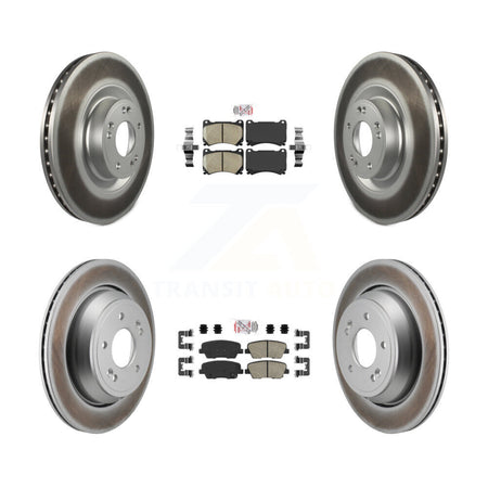 Front Rear Ceramic Pads And Coated Disc Brake Rotors Kit For 2011 Hyundai Equus KGA-106121