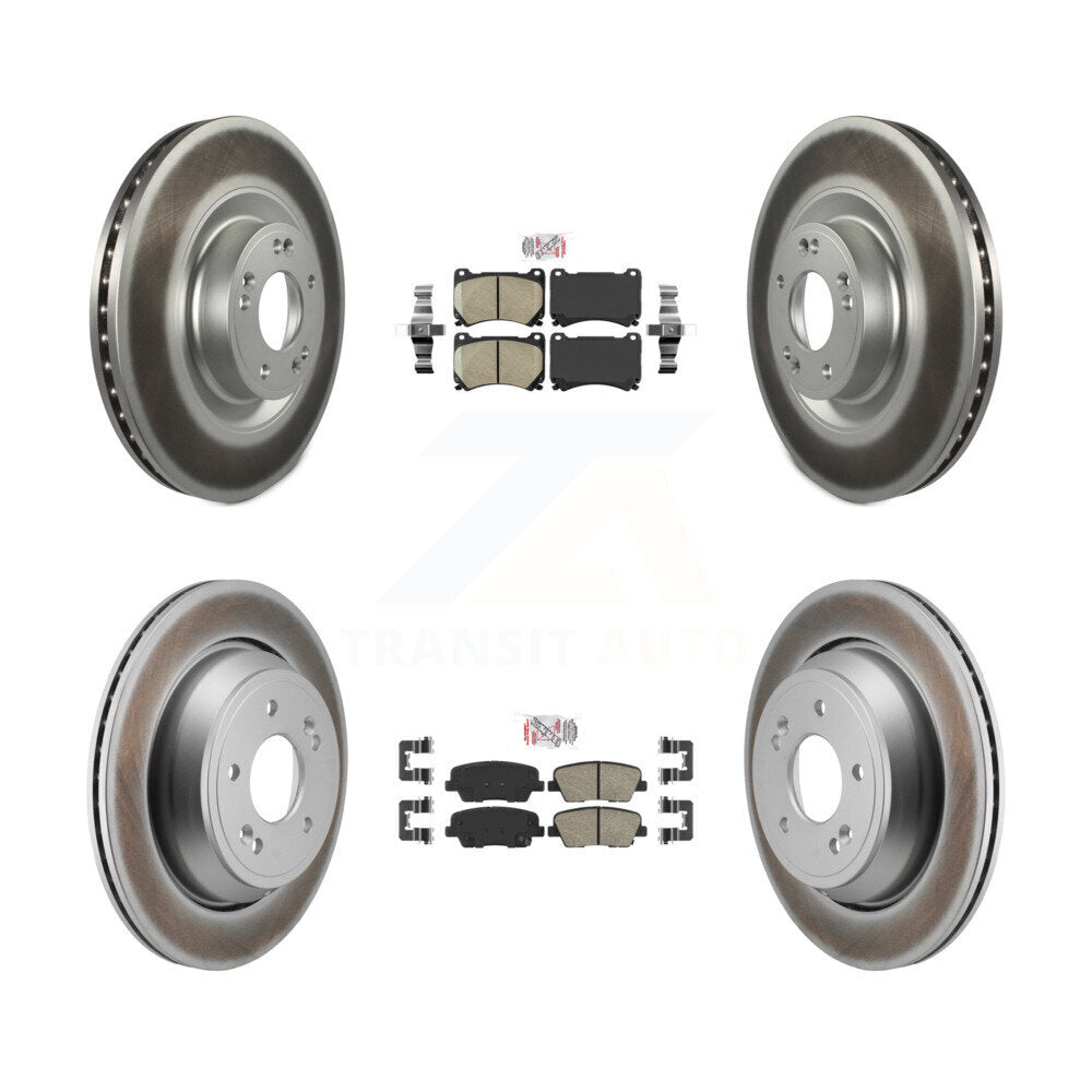 Front Rear Ceramic Pads And Coated Disc Brake Rotors Kit For 2011 Hyundai Equus KGA-106122