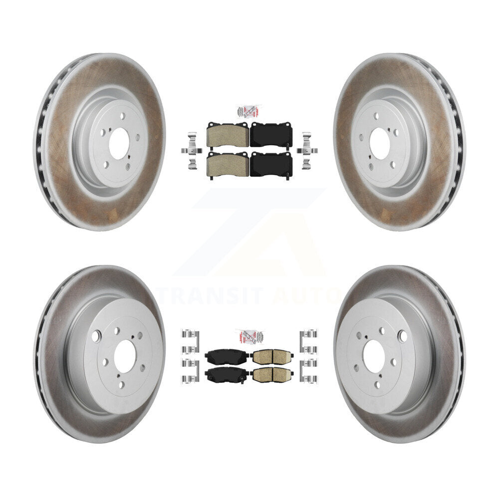 Front Semi-Metallic Rear Ceramic Pad Coated Disc Brake Rotor Kit For 2017 Subaru BRZ Base KGA-106125
