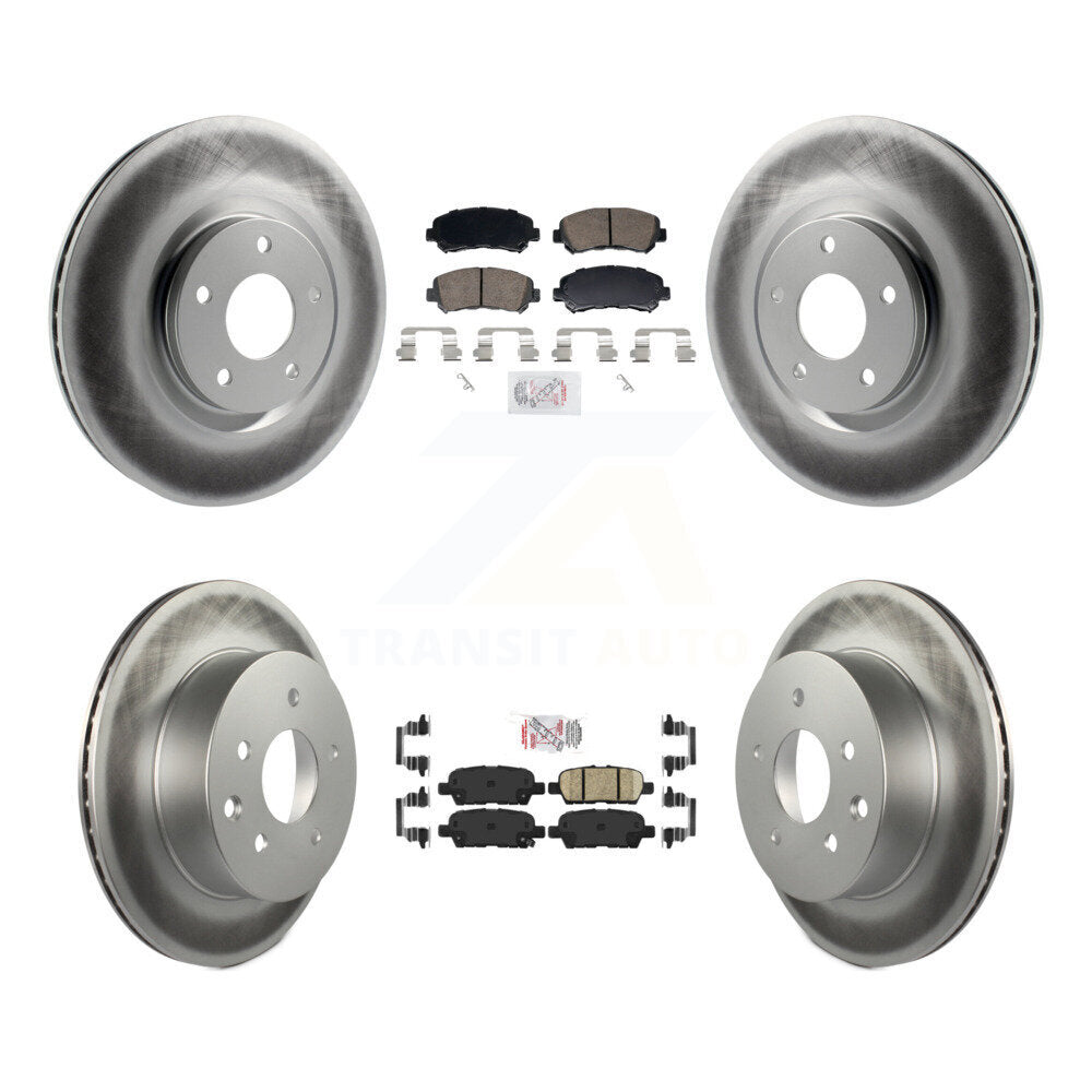 Front Rear Ceramic Pad And Coated Disc Brake Rotor Kit For 2014-2017 Nissan Juke Nismo RS KGA-106138