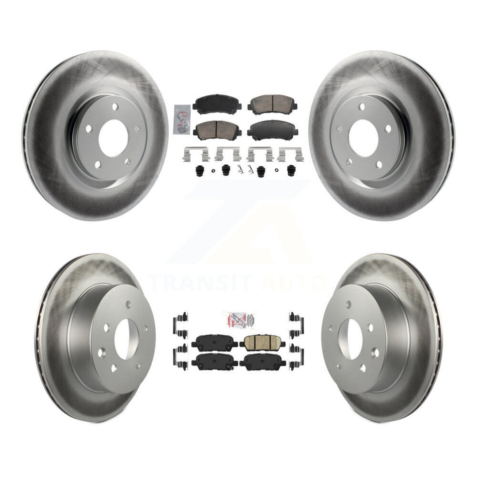 Front Rear Ceramic Pad And Coated Disc Brake Rotor Kit For 2014-2017 Nissan Juke Nismo RS KGA-106139