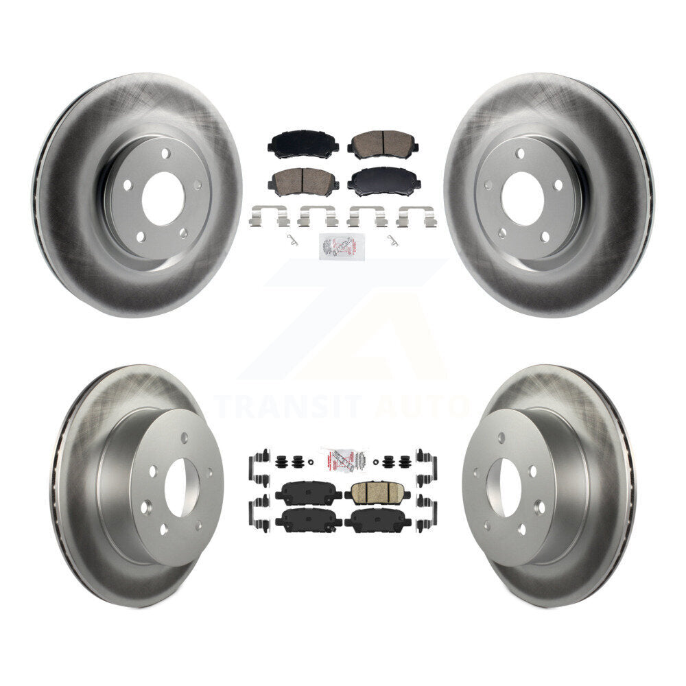Front Rear Ceramic Pad And Coated Disc Brake Rotor Kit For 2014-2017 Nissan Juke Nismo RS KGA-106140