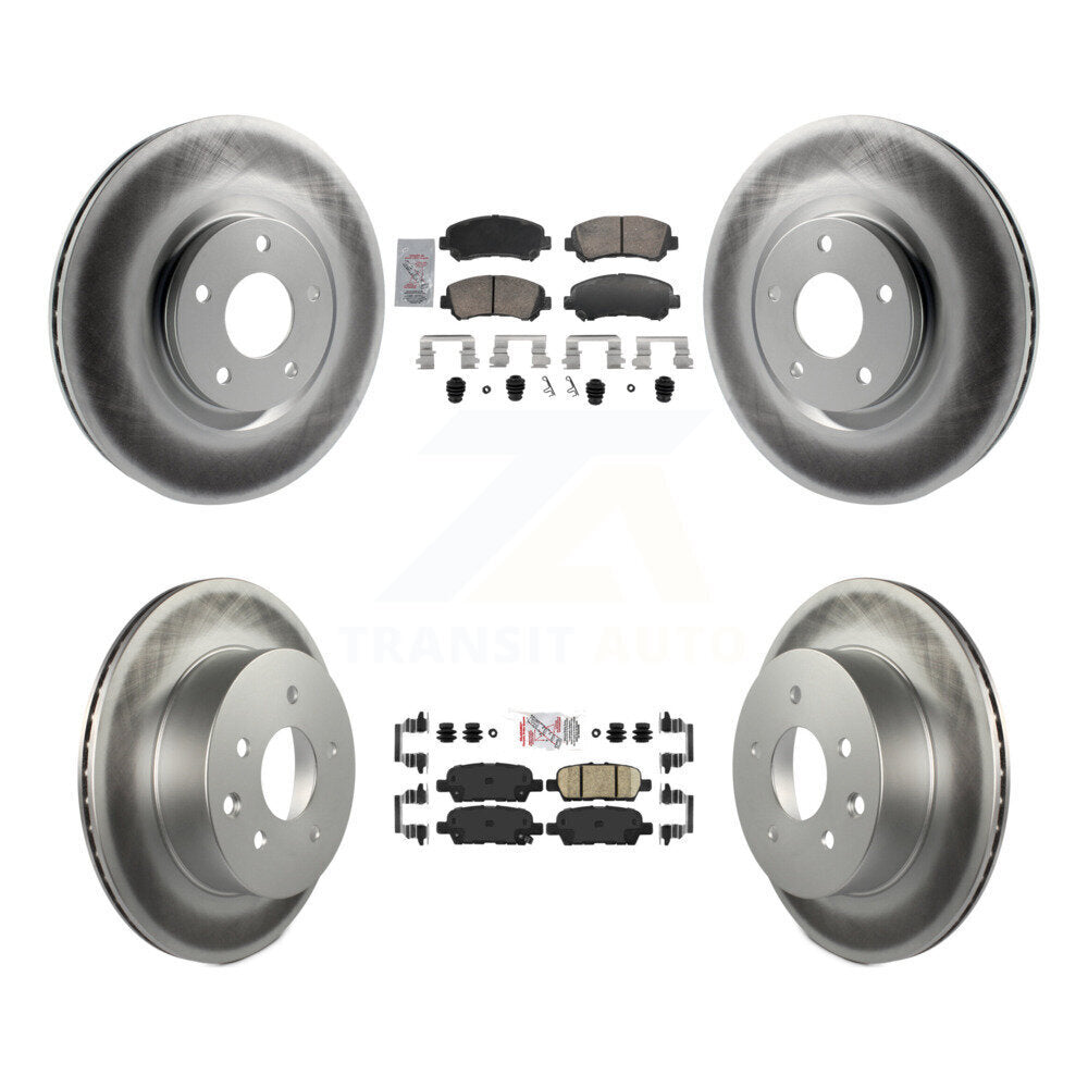 Front Rear Ceramic Pad And Coated Disc Brake Rotor Kit For 2014-2017 Nissan Juke Nismo RS KGA-106141