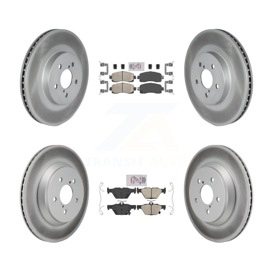 Front Rear Ceramic Pads And Coated Disc Brake Rotors Kit For Subaru Crosstrek KGA-106146