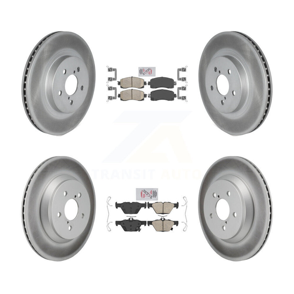 Front Rear Ceramic Pads And Coated Disc Brake Rotors Kit For Subaru Crosstrek KGA-106147