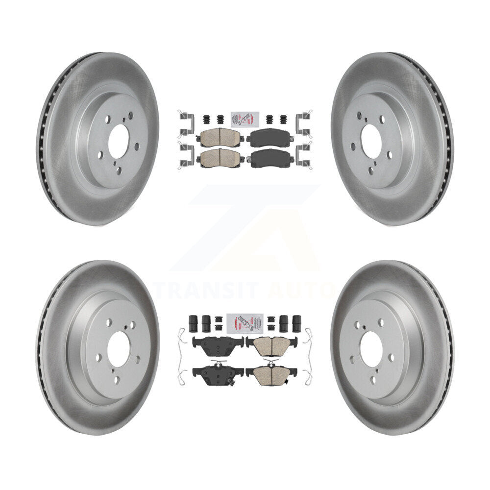 Front Rear Ceramic Pads And Coated Disc Brake Rotors Kit For Subaru Crosstrek KGA-106148