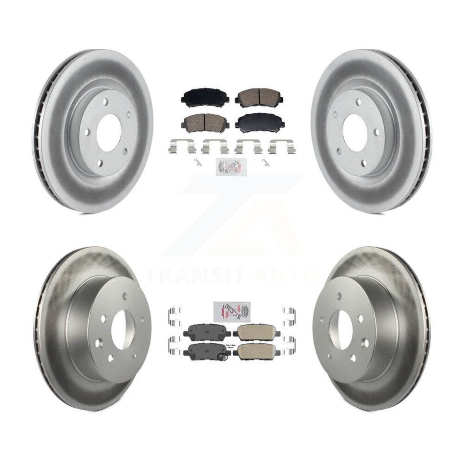 Front Rear Ceramic Pads And Coated Disc Brake Rotors Kit For Nissan Rogue Select KGA-106150