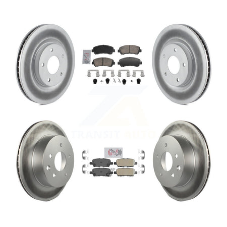 Front Rear Ceramic Pads And Coated Disc Brake Rotors Kit For Nissan Rogue Select KGA-106151