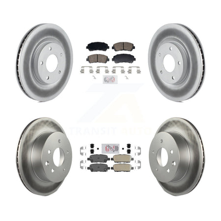 Front Rear Ceramic Pads And Coated Disc Brake Rotors Kit For Nissan Rogue Select KGA-106152