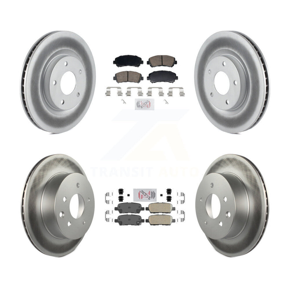 Front Rear Ceramic Pads And Coated Disc Brake Rotors Kit For Nissan Rogue Select KGA-106152