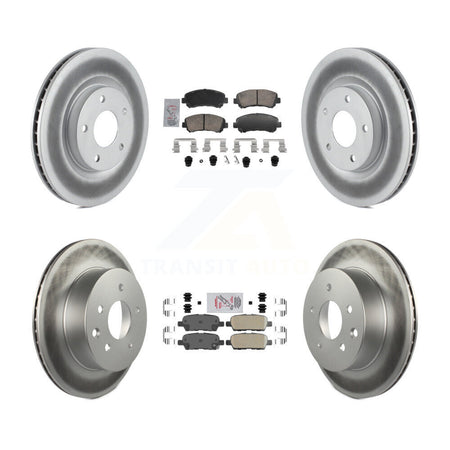 Front Rear Ceramic Pads And Coated Disc Brake Rotors Kit For Nissan Rogue Select KGA-106153