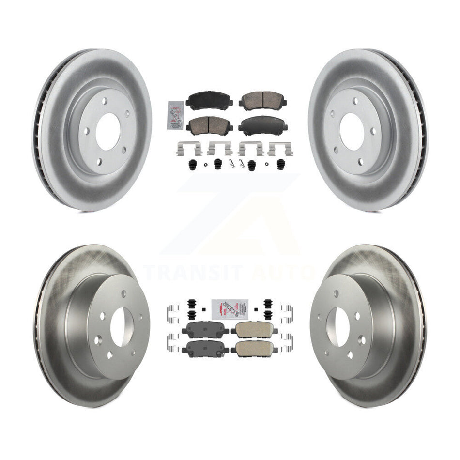 Front Rear Ceramic Pads And Coated Disc Brake Rotors Kit For Nissan Rogue Select KGA-106153