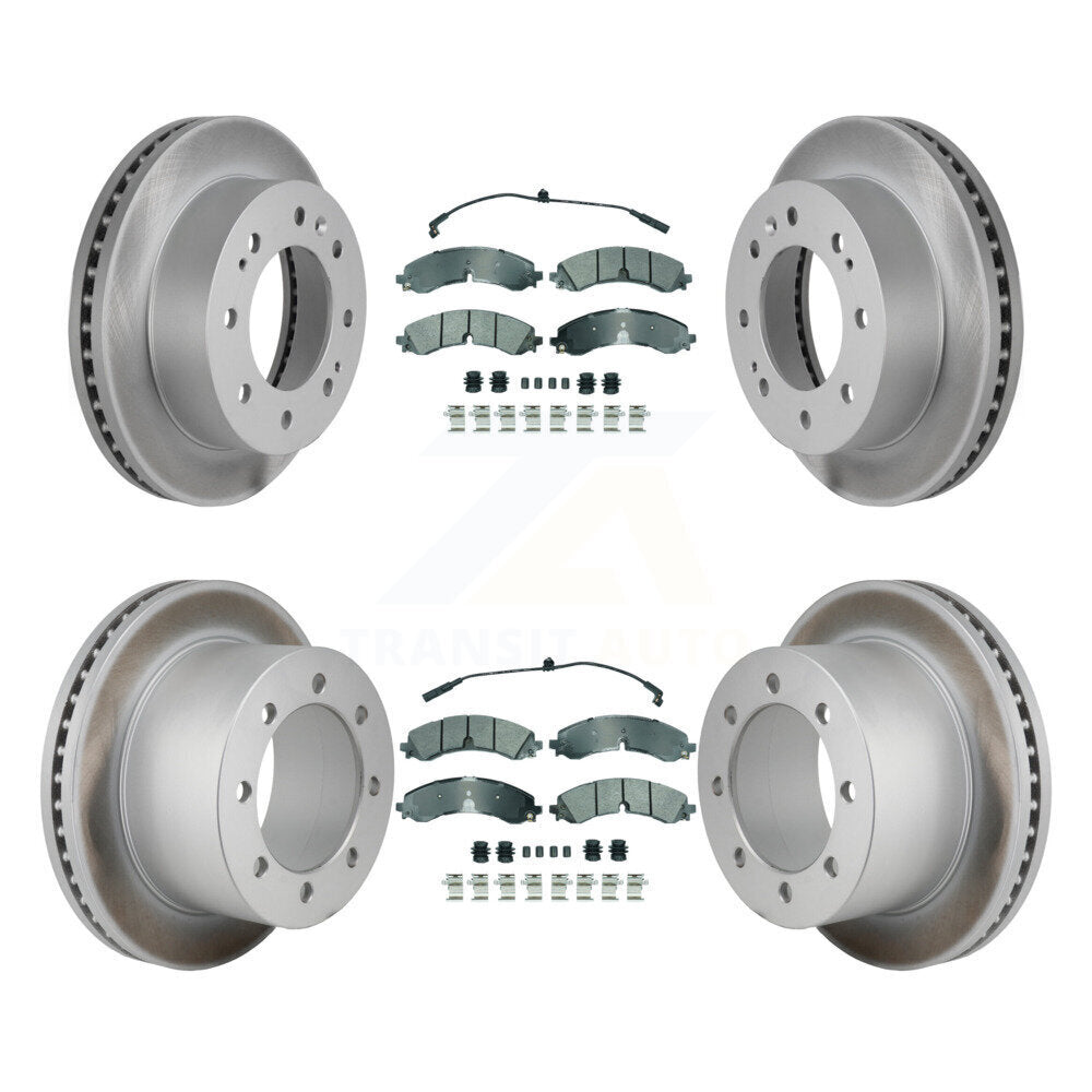 Front Rear Semi-Metallic Pad Coated Disc Brake Rotor Kit For GMC Sierra 3500 HD Chevrolet KGA-106157