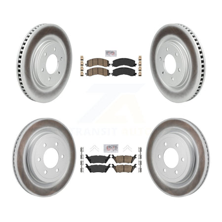 Front Rear Ceramic Pads And Coated Disc Brake Rotors Kit For Ford F-150 Lightning KGA-106159