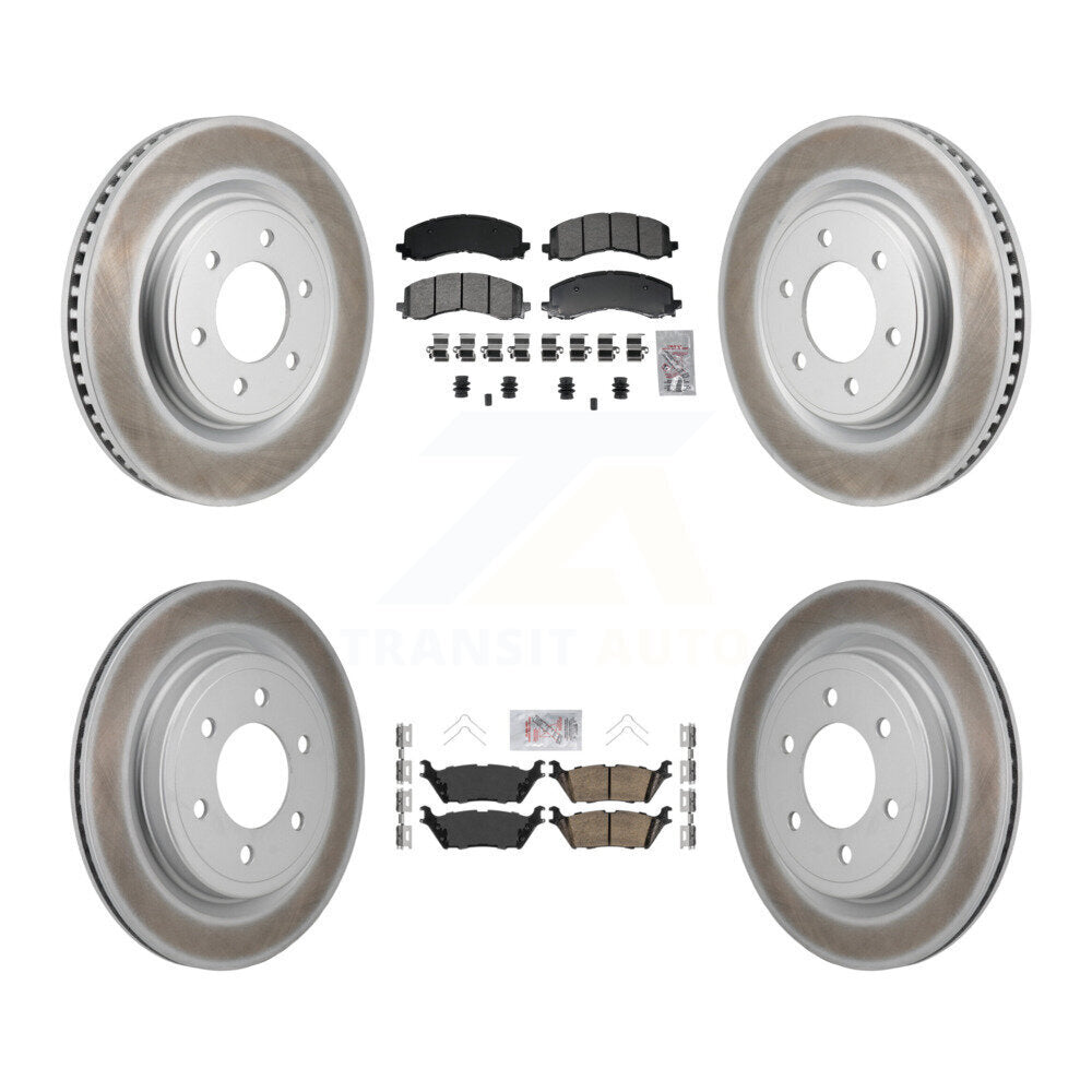 Front Semi-Metallic Rear Ceramic Pad Coat Disc Brake Rotors Kit For Ford F-150 Expedition KGA-106162