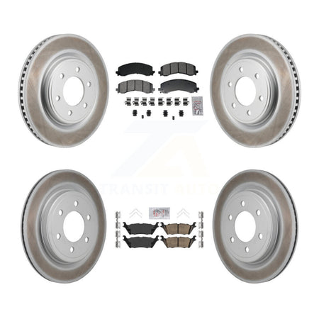 Front Semi-Metallic Rear Ceramic Pad Coat Disc Brake Rotors Kit For Ford F-150 Expedition KGA-106162