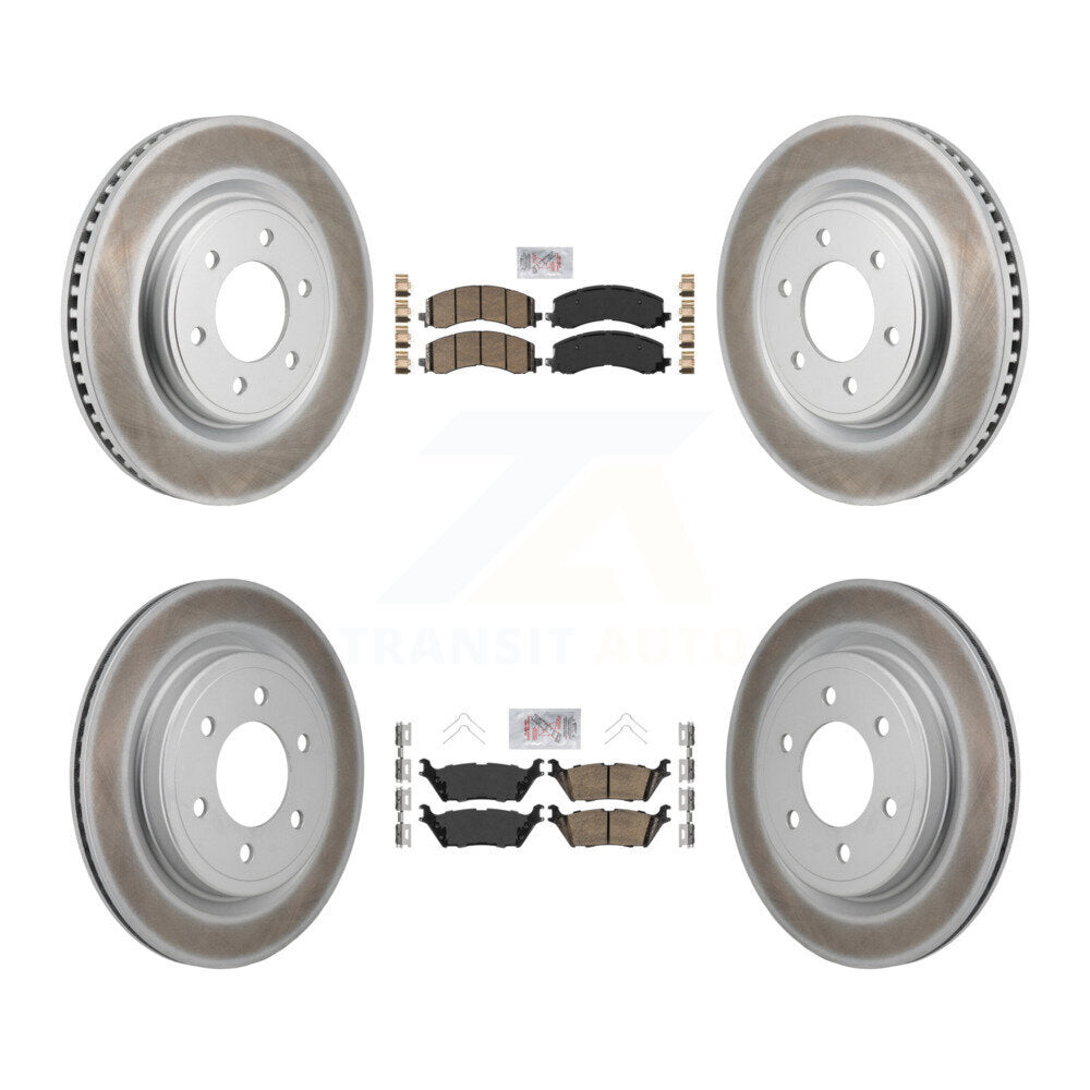 Front Rear Ceramic Pad Coated Brake Rotor Kit For Ford F-150 Expedition Lincoln Navigator KGA-106163