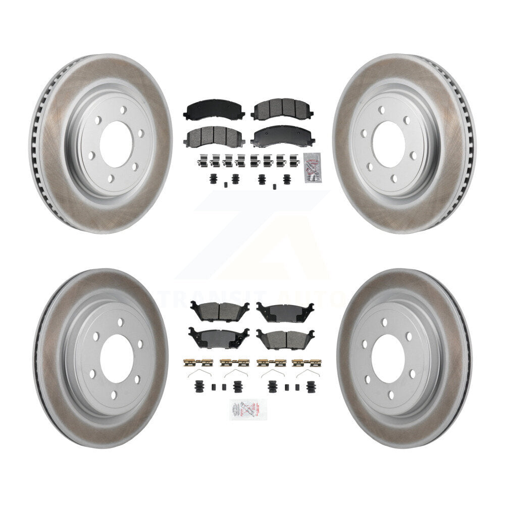 Front Rear Semi-Metallic Pad Coat Disc Brake Rotors Kit For Ford F-150 Expedition Lincoln KGA-106164