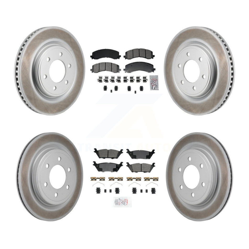 Front Rear Semi-Metallic Pad Coat Disc Brake Rotors Kit For Ford F-150 Expedition Lincoln KGA-106164