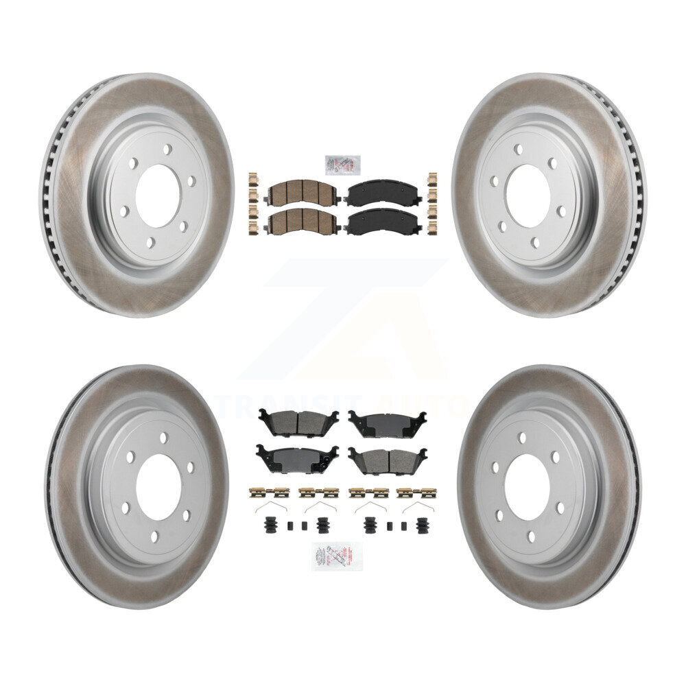 Front Ceramic Rear Semi-Metallic Pad Coat Disc Brake Rotors Kit For Ford F-150 Expedition KGA-106165
