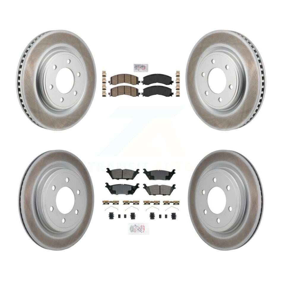 Front Ceramic Rear Semi-Metallic Pad Coat Disc Brake Rotors Kit For Ford F-150 Expedition KGA-106165