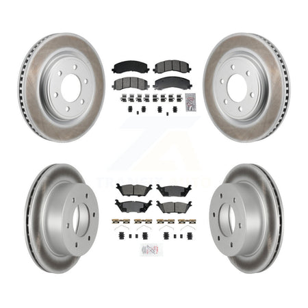 Front Rear Semi-Metallic Pad & Coated Disc Brake Rotor Kit For 2022-2023 Ford Bronco 3.0L KGA-106168