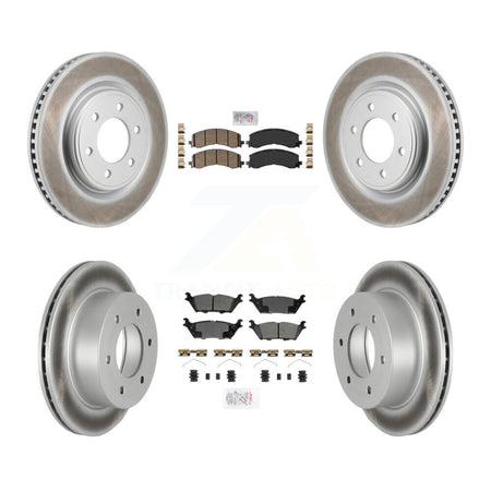 Front Ceramic Rear Semi-Metallic Pad Coat Brake Rotors Kit For 2022-2023 Ford Bronco 3.0L KGA-106169