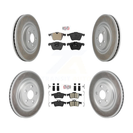 Front Semi-Metallic Rear Ceramic Pad Coat Brake Rotor Kit For 16 Jaguar XJ Base with 3.0L KGA-106171