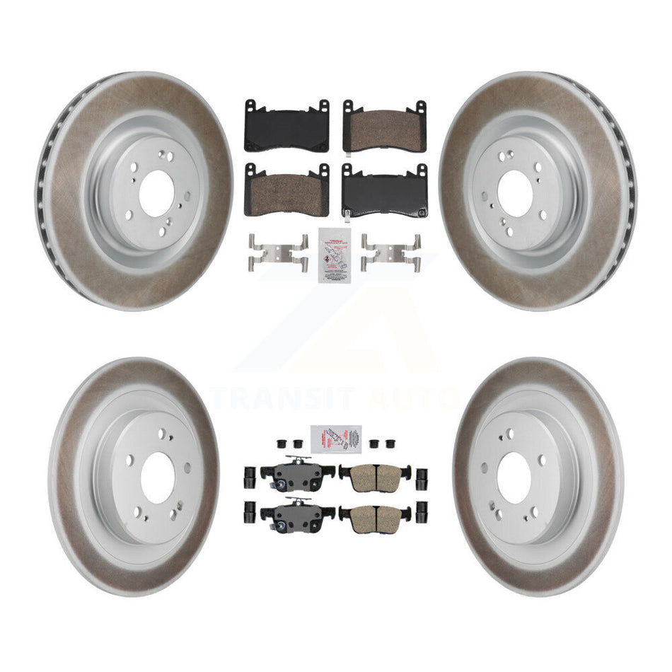 Front Rear Ceramic Pads And Coated Disc Brake Rotors Kit For 2021-2023 Acura TLX 3.0L KGA-106178