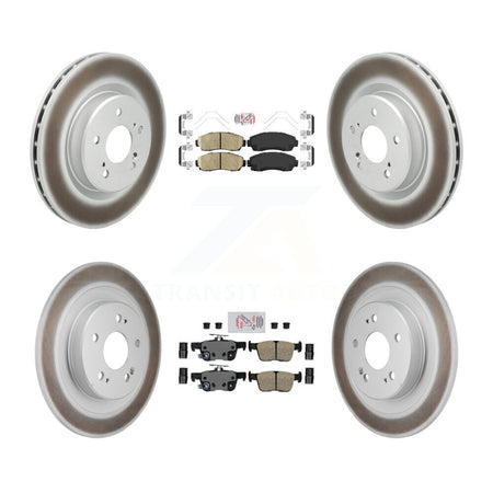 Front Rear Ceramic Pads And Coated Disc Brake Rotors Kit For 2021-2023 Acura TLX 2.0L KGA-106179