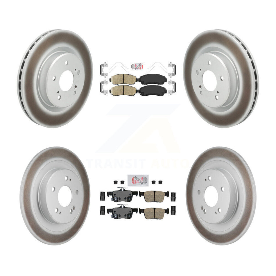 Front Rear Ceramic Pads And Coated Disc Brake Rotors Kit For 2021-2023 Acura TLX 2.0L KGA-106179