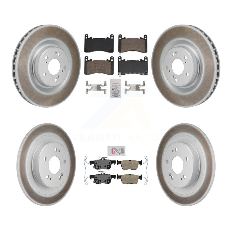 Front Rear Ceramic Pads And Coated Disc Brake Rotors Kit For 2021-2023 Acura TLX 3.0L KGA-106181