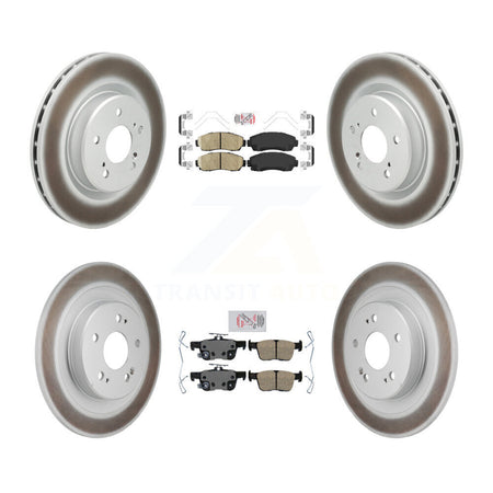 Front Rear Ceramic Pads And Coated Disc Brake Rotors Kit For 2021-2023 Acura TLX 2.0L KGA-106182