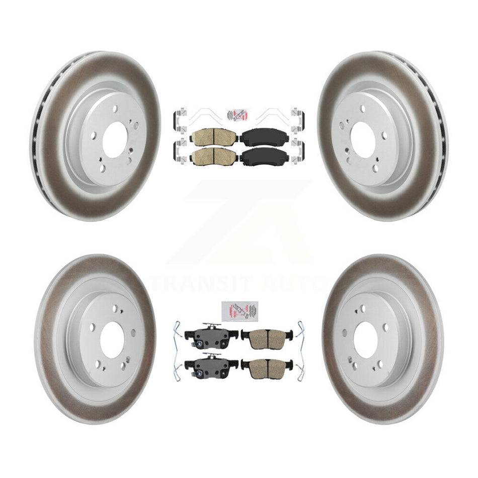 Front Rear Ceramic Pads And Coated Disc Brake Rotors Kit For 2021-2023 Acura TLX 2.0L KGA-106182