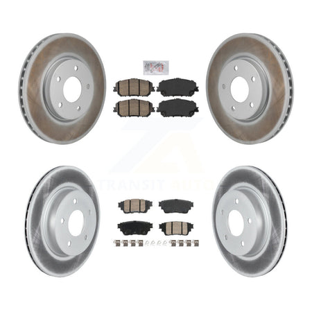 Front Rear Ceramic Pads And Coated Disc Brake Rotors Kit For Nissan Rogue KGA-106184