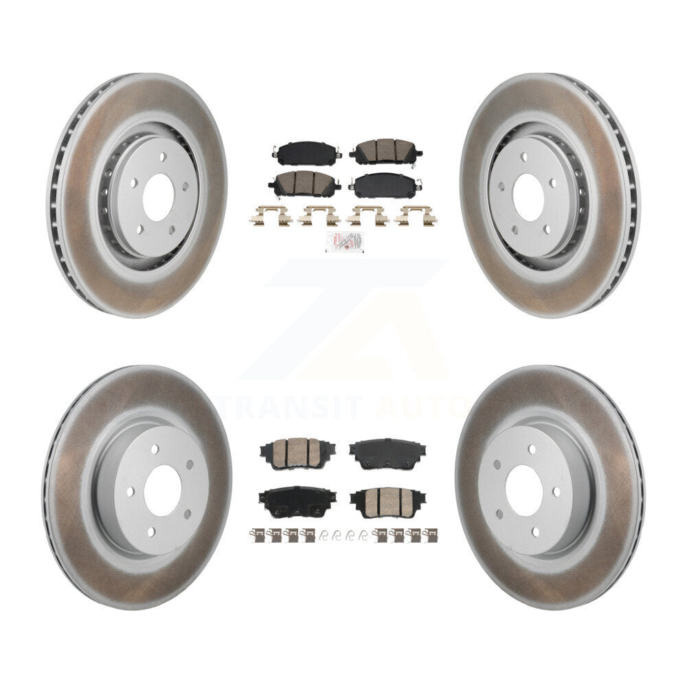 Front Rear Ceramic Pad Coated Brake Rotors Kit For Mitsubishi Outlander Nissan Pathfinder KGA-106185